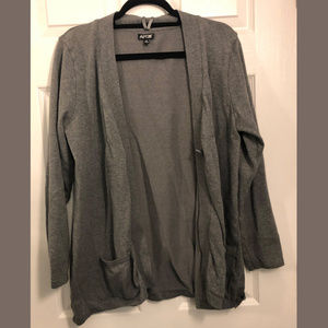 Apt. 9 Gray Cardigan w/ Front Button & Pockets